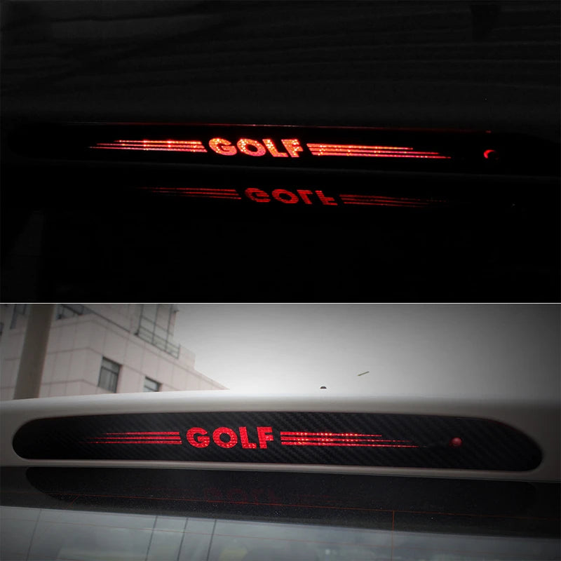 Carbon Fiber Brake Light Sticker High Luminous Brake Decorative Cover For VW R GOLF 6 5 7 GT-I MK6 MK7 POLO Accessories