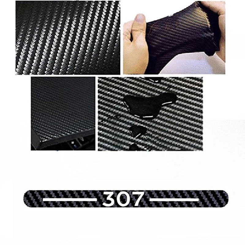 Car-styling Carbon Fiber Brake Sticker Rear Brake Lights Stickers For Peugeot 206 Peugeot 307 Vinyl Sticker Car Styling