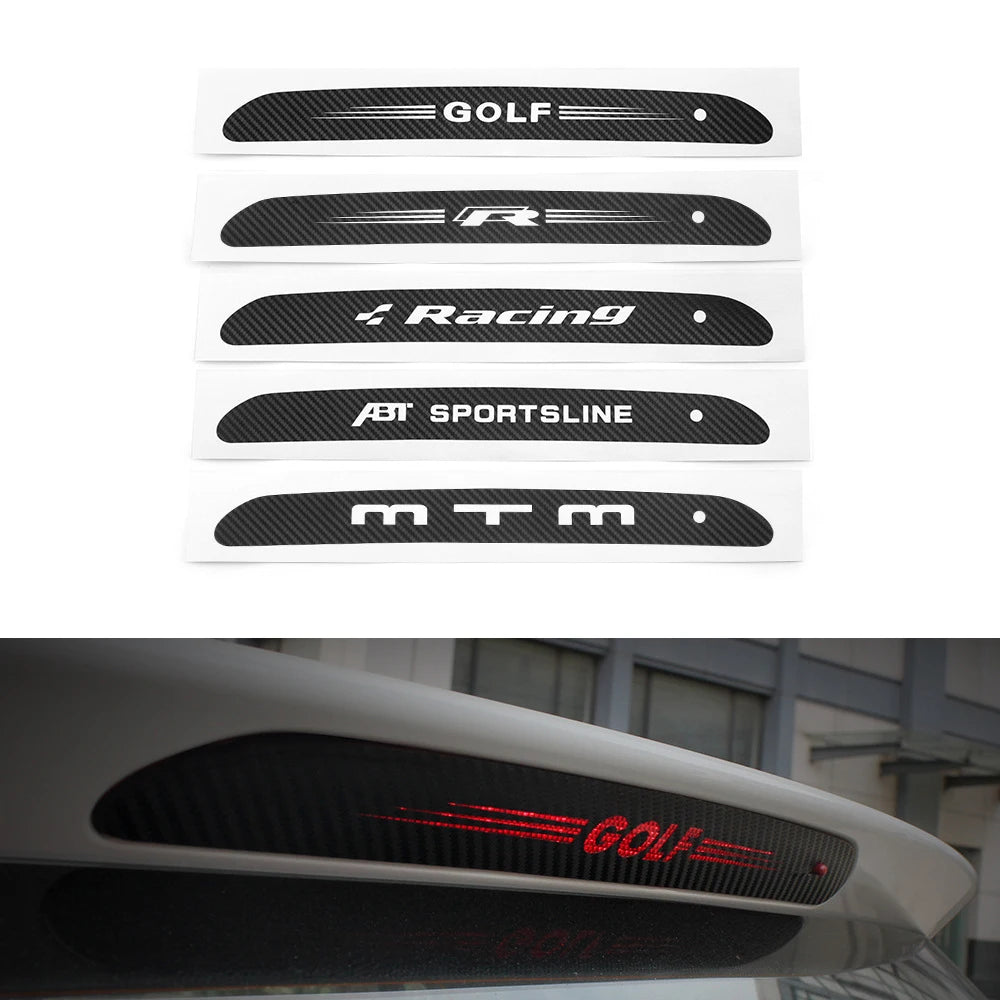 Carbon Fiber Brake Light Sticker High Luminous Brake Decorative Cover For VW R GOLF 6 5 7 GT-I MK6 MK7 POLO Accessories