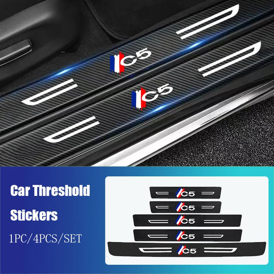 Car Door Threshold Stickers for Citroen C5 Rear Trunk Bumper Water Proofing Accessories Sill Kick Plate Anti Scratch Strip Film