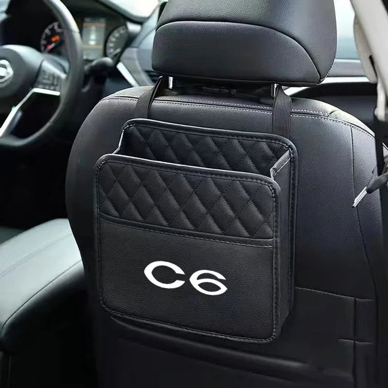 Car Back Rear Organizer Seat Elastic String Universal Storage Bag Pocket Auto Organizer For Citroen C6 Auto Accessories Hanging