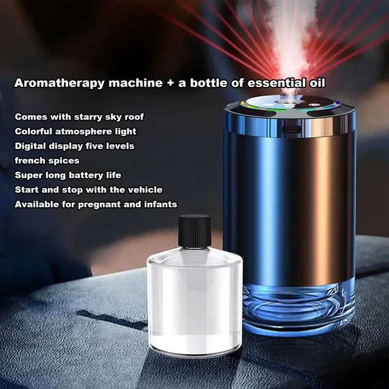 Car Fragrance Humidifier 5 Modes Scent Air Car Odor Eliminator Long Lasting Universal Car Diffuser With Digital Display