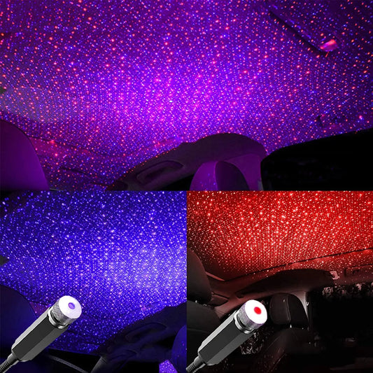 Car Roof Star Light LED Interior Romantic Ambient Star Night Projector USB For Car Bedroom Party Neon Atmosphere Decoration Lamp