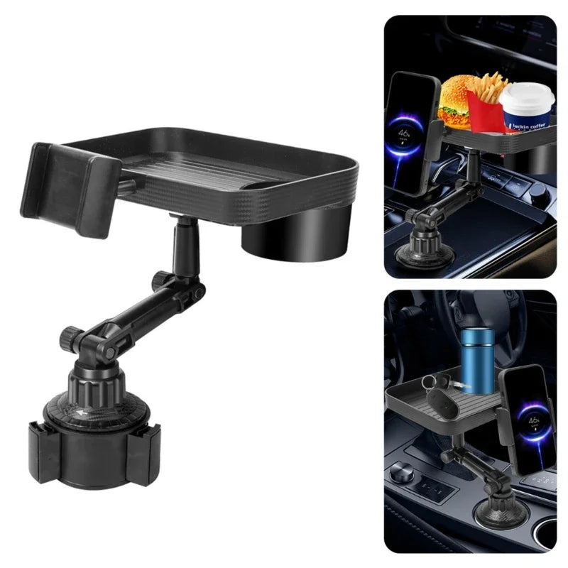 Car Food RotatableTrays for Eating in Parked ,Desk for Laptop,Cup Holder