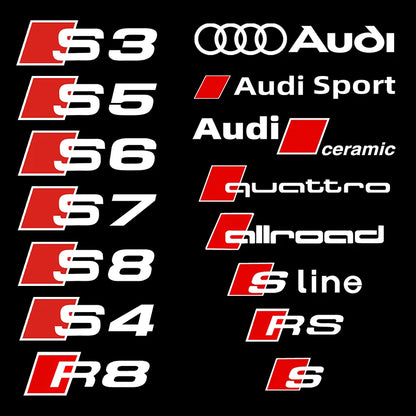 6PCS Heat Resistance Waterproof Vinyl Film Car Sticker Decal for Audi Caliper Case Decoration S R8 S3 S4 S5 S6 S7 S8 RS allroad