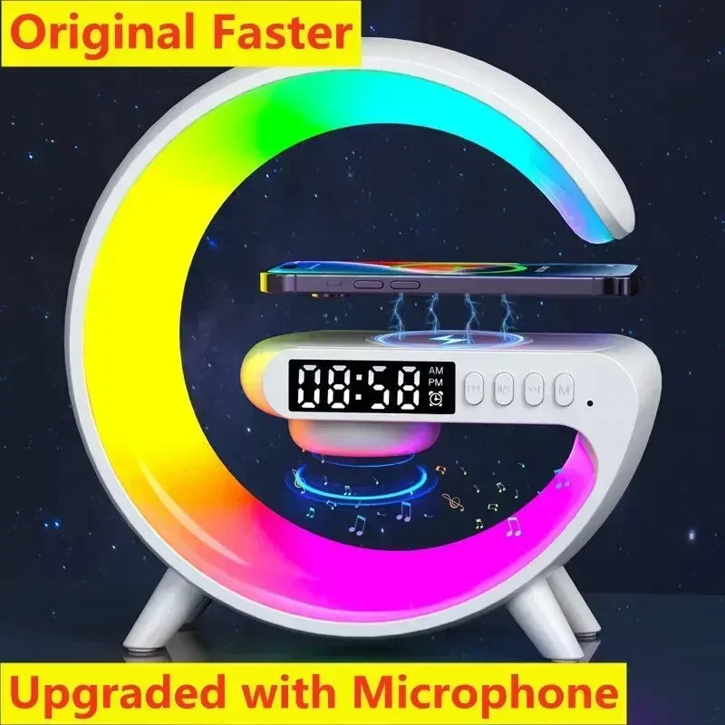 Wireless Charger Pad Stand Bluetooth Speaker RGB Night Light Lamp Earphone Phone Fast Charging Station for iPhone Samsung Xiaomi