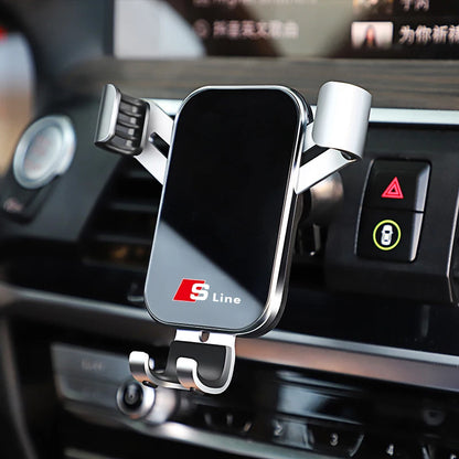 ABS Car Phone Holder 360 Rotation Gravity Auto Grip Bracket For Audi Sline A1 A3 A4 B8 B7 A6 C7 A5 A7 A8 B9 B6 C6 Q2 Q3 Q5 Q7 Q8