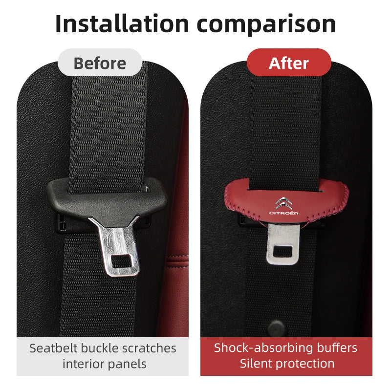 2/5pcs Car Seat Belt Buckle Anti-scratch Protector Cover For Citroen C4 C3 C5 C1 C2 Berlingo Celysee Cactus Picasso Aircross Sax