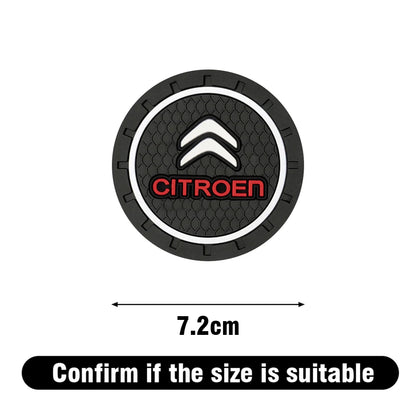 1/2PCS Black Silica gel New Car Water Cup Slot Coasters Anti-Slip For CITROEN C1 C3 C4 C4L C6 C5 VTS C-ELYSEE Auto Accessories