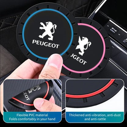 Car Coaster Non-Slip Water Cup Holder Anti-dust Mat Accessorie For Peugeot 2008 3008 307 308 206 207 208 407 508 5008 106 107