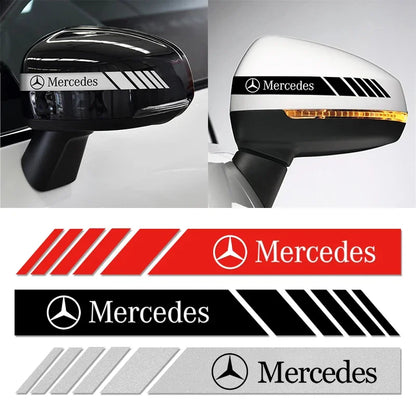 2PCS Car Rearview Mirror Stickers Auto Body Decor Decal For MERCEDES BENZ W211 W204 W210 W203 CLA GLA Accessories