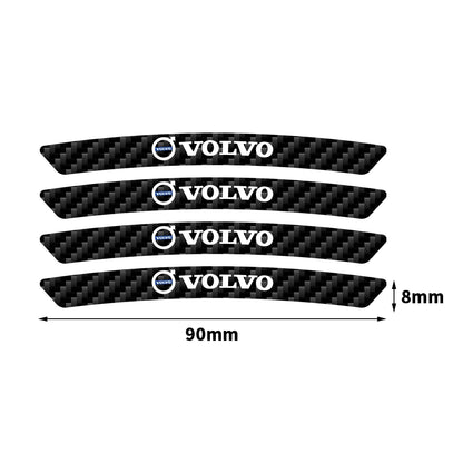 4pcs Carbon Fiber Car Badges Wheel Rims Badge Hub Stickers Decoratavit