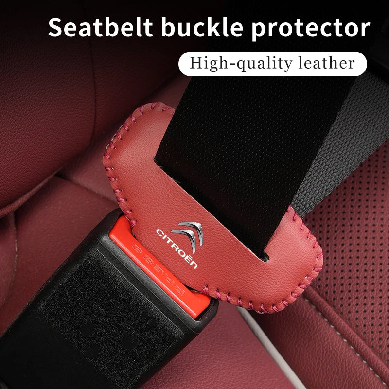 2/5pcs Car Seat Belt Buckle Anti-scratch Protector Cover For Citroen C4 C3 C5 C1 C2 Berlingo Celysee Cactus Picasso Aircross Sax