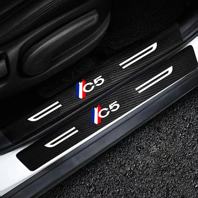 Car Door Threshold Stickers for Citroen C5 Rear Trunk Bumper Water Proofing Accessories Sill Kick Plate Anti Scratch Strip Film