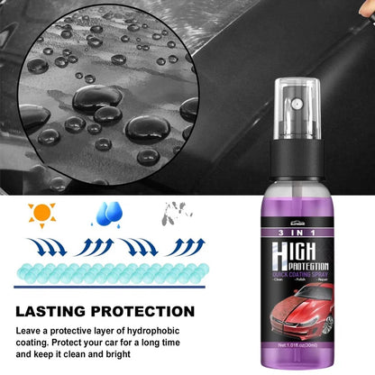 3 In 1 Ceramic Coating Rapid Fortify Car Wax Polish Spray Hydrophobic Intense Gloss Shine For Glass&Wheels&Paint Sealant Detail