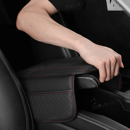 SEAMETAL Car Armrest Box Booster Cushion Storage Bag Center Console Box Protect Cover Heightening Pad Car Interior Accessories