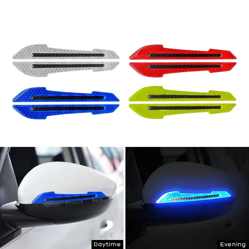 Car Reflective Stickers Collision avoidance Warning Strip Tape Traceless Protective Sticker Warn on Car Rearview Mirror