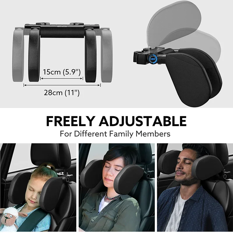 Funicool Car Seat Headrest Adjustable Side Head Support Telescopic Support on Cervical Spine  for Adults Kids U Shaped Pillow