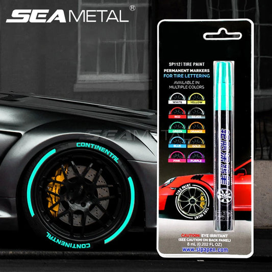 SEAMETAL Car Tire Graffiti Pen Car Wheel Tire Paint Permanent Oily Marker Pens Waterproof Non-Fading Auto Tyre Letters Repair