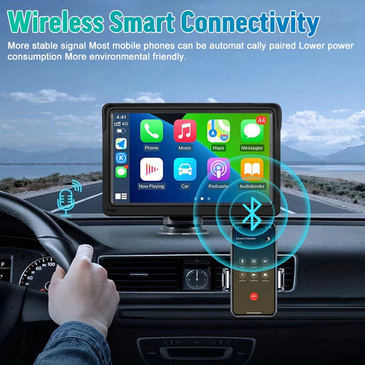 7inch Portable Touch Screen With AUX USB For Rear View Camera CarPlay Android Auto Car Radio Multimedia Video Player