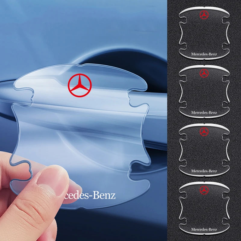 4pcs Transparent Car Door Handle Bowl Sticker For Mercedes Benz C180 C200 C260 C300 W108 W124 W126 W140 W168 W169 Accessories