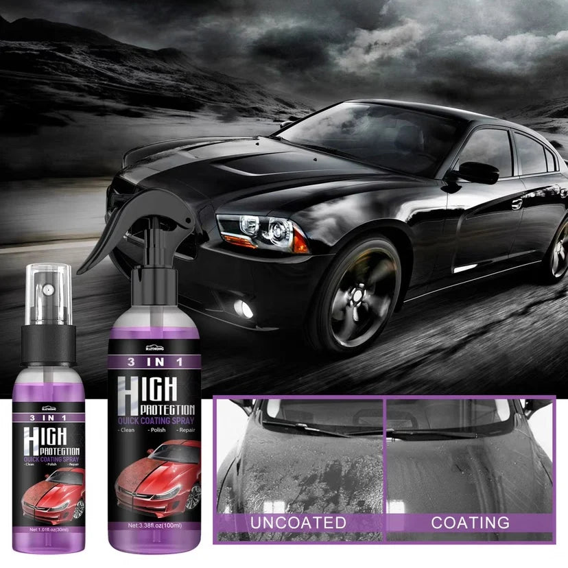 3 In 1 Ceramic Coating Rapid Fortify Car Wax Polish Spray Hydrophobic Intense Gloss Shine For Glass&Wheels&Paint Sealant Detail