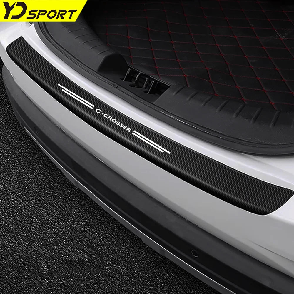 Carbon Fiber Car Door Threshold Sill Protector Trunk Anti Scratch Sickers For Citroen C CROSSER Waterproof Decal Accessories