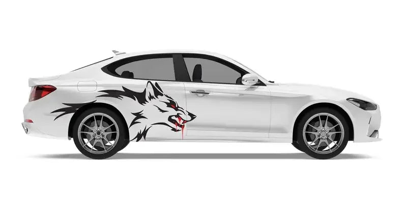 Coyote Head Wolf Outline Sides. Decal Sticker Tribal Tattoo kit | Side of Car Graphic | Vinyl Decal