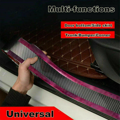 Car Stickers Anti Scratch Door Sill Protector Rubber Strip Carbon Fiber Car Threshold Protection Bumper Film Sticker Car Styling