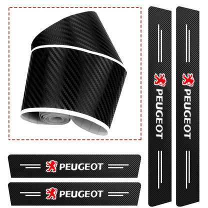 1/4/5Pcs Car accessories Door Sill Scuff Plate Decor Carbon Fiber Stickers For Peugeot 408 4008 308 5008 508 208 301 407 107 106