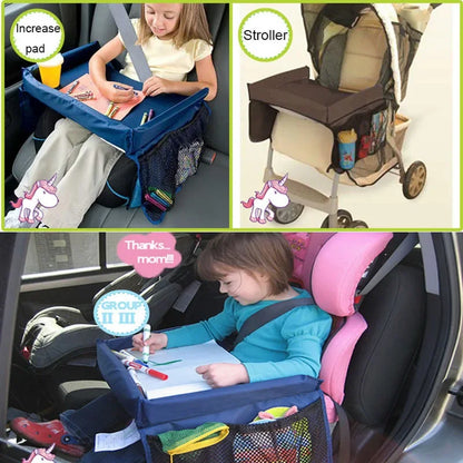 1PC Car Seat Tray For Kids Baby Car Tray Board Portable Waterproof Kids Toy Storage Desktop Panel Holder Storage Baby Enclosure