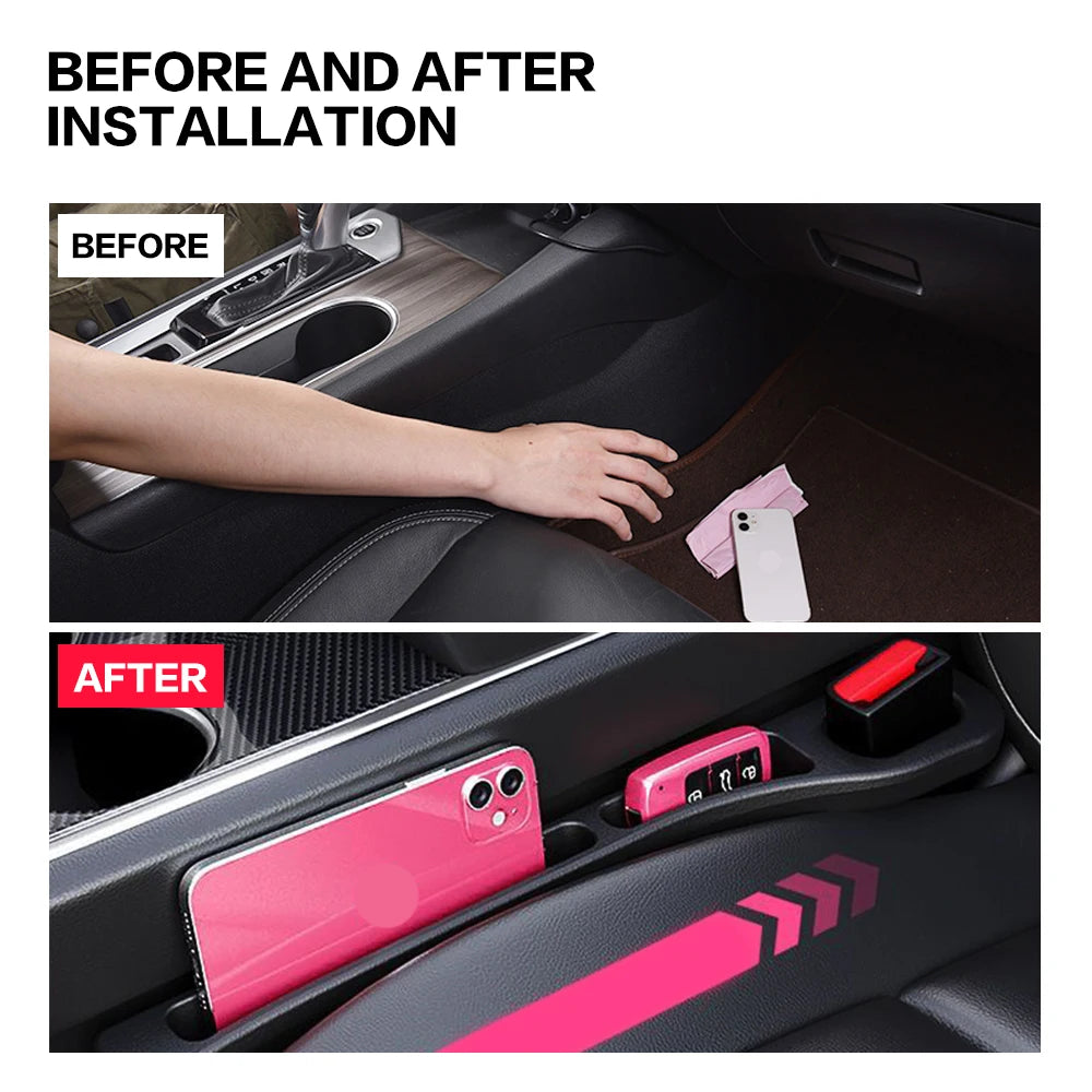 2PCS Car Seat Gap Filler Box Bag Interior Decoration Accessories For Citroen C4L C6 C8 DS3 C2 C3 C4 C5 II X7 XANTIA Picasso