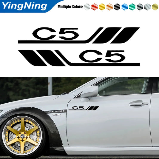 2Pcs Car Side Small Sticker Car Reflective Decorative Bumper Leaf Plate Door Vinyl Decal Sticker For Citroen C5 Auto Accessories