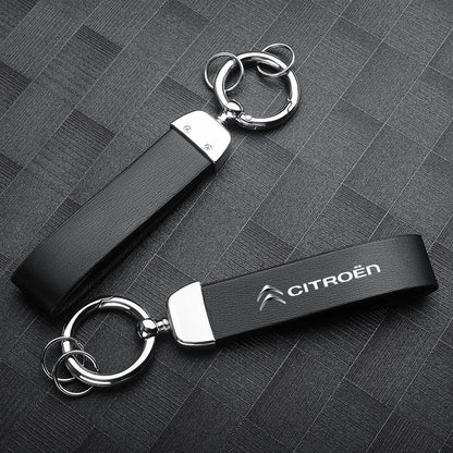 Luxury Leather GTI Badge Car Keychain Key Rings Key Holder Auto Accessories for Citroen C5X C6 DS C3-XR C4L C4 C1 C5 C6 C-ELYSEE