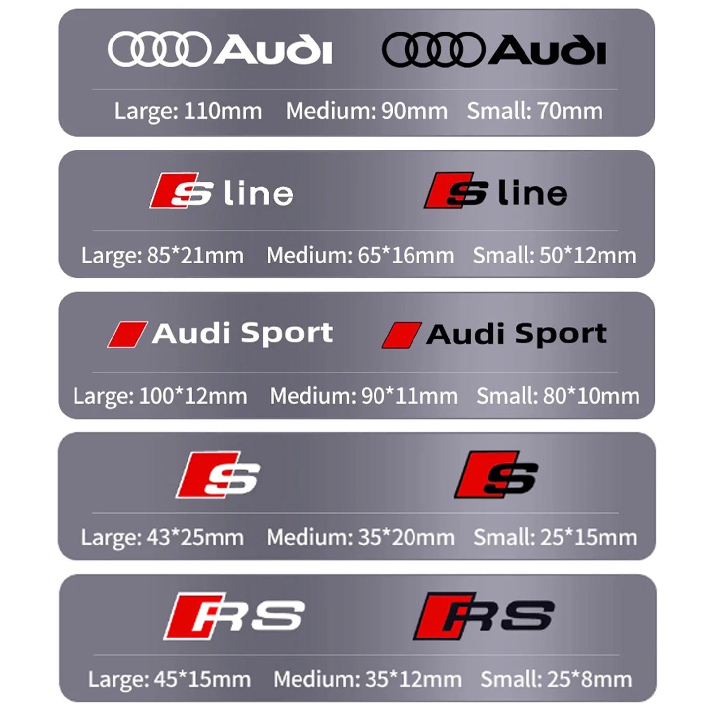 6PCS Car Brake Caliper Sticker Heat Resistant Decal Decoration PVC Sticker Decal For Audi Sline RS A3 A4 B8 8P 8V B6 A5 A6 C7 Q5