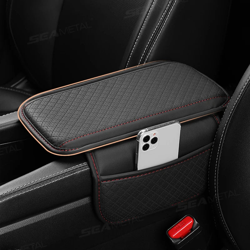 SEAMETAL Car Armrest Box Booster Cushion Storage Bag Center Console Box Protect Cover Heightening Pad Car Interior Accessories