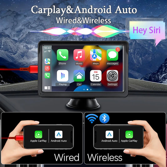 Your CarPlay Android Auto Car Radio Multimedia Video Player 7inch Portable Touch Screen With USB AUX For Rear View Camera