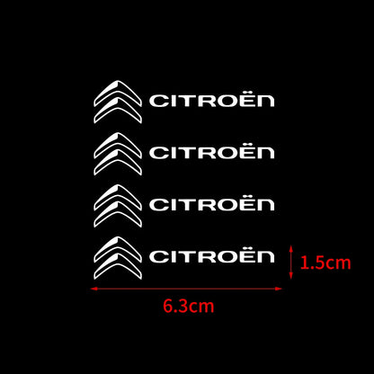 For CITROEN C1 C3 C4 C4L C6 C5 VTS C-ELYSEE 4PCS PVC door handle Emblem Car Body Side Door Wheel Rims Stickers auto Accessories