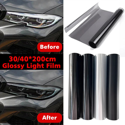 Gloss Transparent Light Black Smoke Vinyl Film Tint Waterproof for Headlights Taillight Wrap Cover Film Armored Film for Car