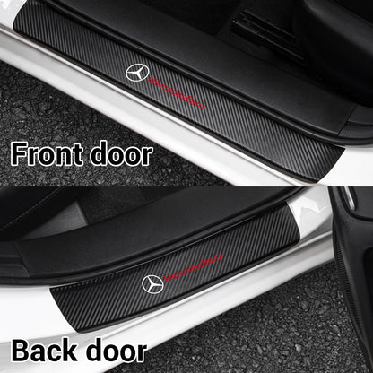 4pcs Carbon Fiber Car Door Sill Threshold Protector Stickers Anti Scratch for Mercedes Benz Amg W205 W211 W204 W213 W203 W176