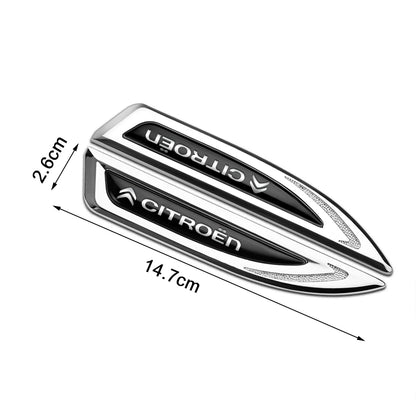 2pcs Car Styling Body Fender Side Metal Emblem Decorative Accessories for Citroen C5X C6 DS C3-XR C4L C4 C1 C5 C6 VTS C-ELYSEE