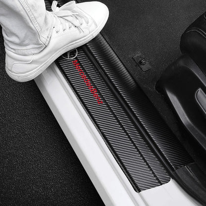 4pcs Carbon Fiber Car Door Sill Threshold Protector Stickers Anti Scratch for Mercedes Benz Amg W205 W211 W204 W213 W203 W176