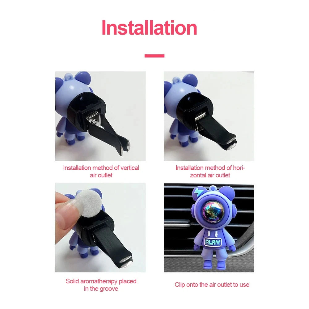 Car Air Outlet Perfume Clip Cartoon Astronaut Air Freshener Conditioning Air Outlet Aromatherapy Car Interior Decoration