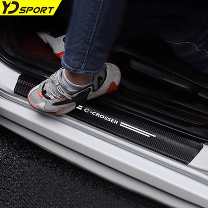 Carbon Fiber Car Door Threshold Sill Protector Trunk Anti Scratch Sickers For Citroen C CROSSER Waterproof Decal Accessories