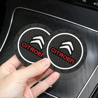 1/2PCS Black Silica gel New Car Water Cup Slot Coasters Anti-Slip For CITROEN C1 C3 C4 C4L C6 C5 VTS C-ELYSEE Auto Accessories