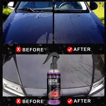 3 In 1 Ceramic Coating Rapid Fortify Car Wax Polish Spray Hydrophobic Intense Gloss Shine For Glass&Wheels&Paint Sealant Detail