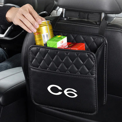 Car Back Rear Organizer Seat Elastic String Universal Storage Bag Pocket Auto Organizer For Citroen C6 Auto Accessories Hanging