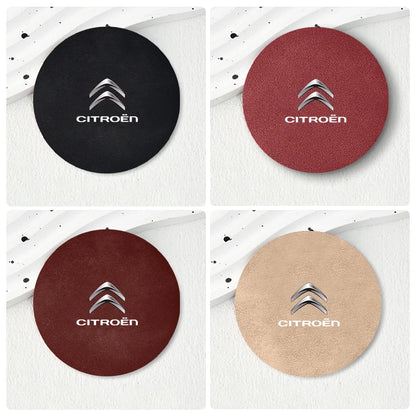 2Pcs Car Interior Water Cup Mat Leather Coasters Pad For Citroen C4 C3 C5 C1 C2 Berlingo Celysee Cactus Picasso Aircross Saxo Gr