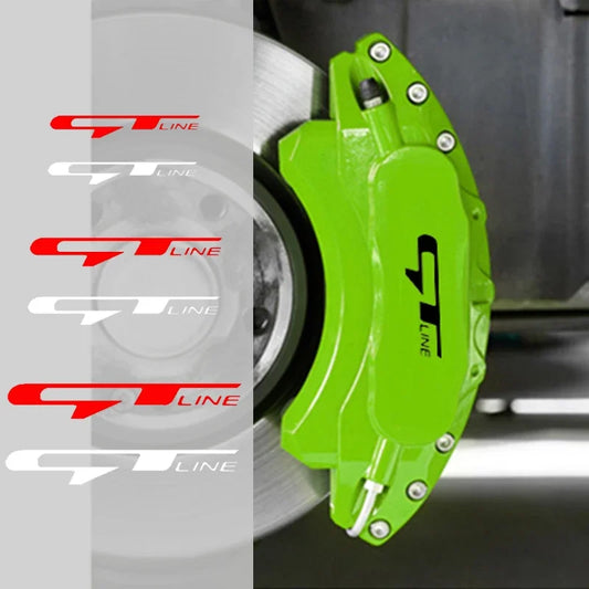 6pcs Car Caliper Sticker for Kia GTLINE Logo Tire Brake Cover Heat Resistance Waterproof Film Body Decal Wheel Brow Accessories