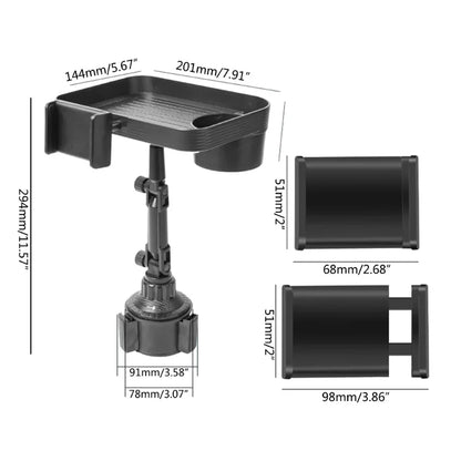 Car Food RotatableTrays for Eating in Parked ,Desk for Laptop,Cup Holder